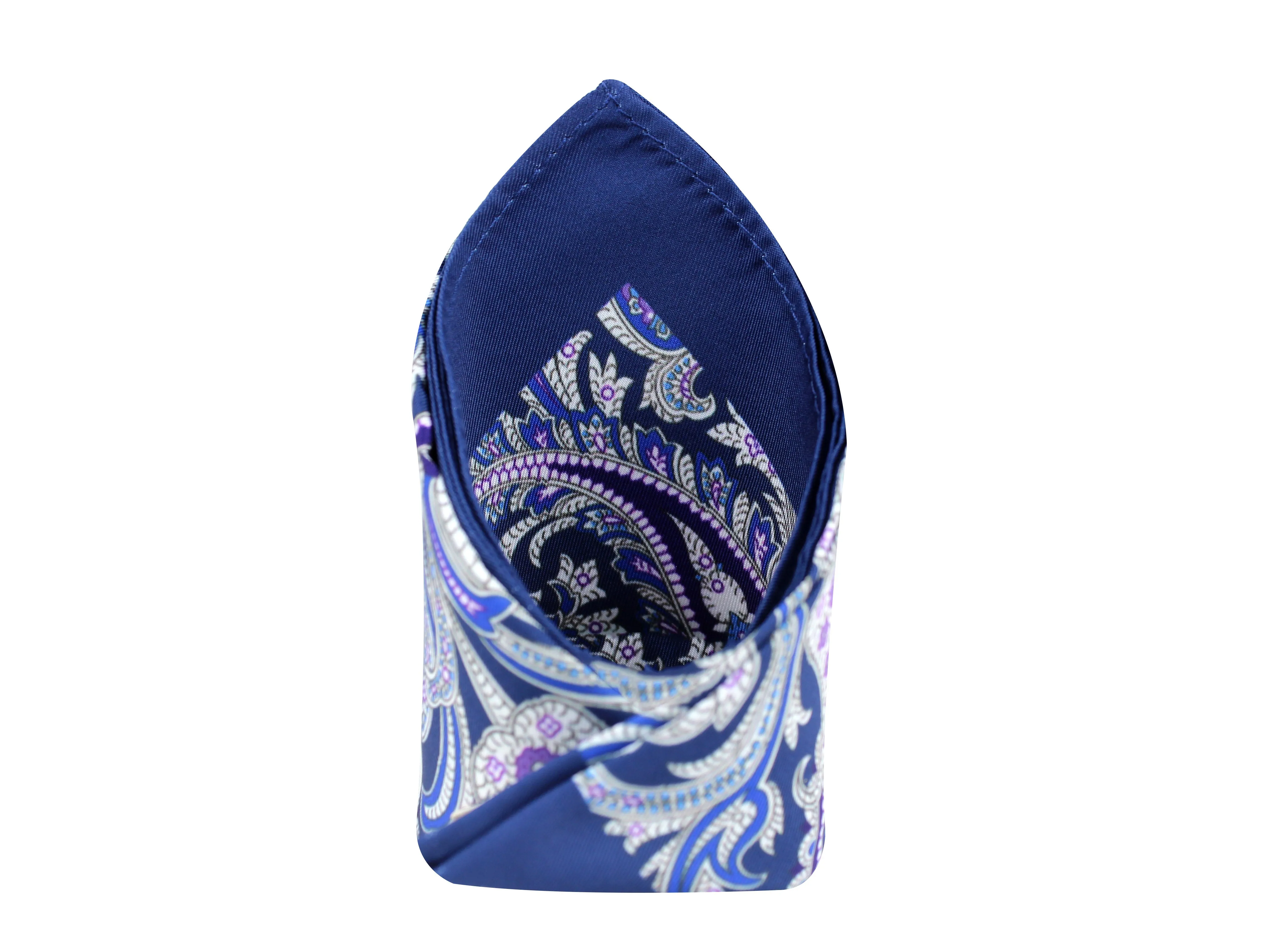 Peluche PolySilk Elegant Paisley Design Pocket Square For Men