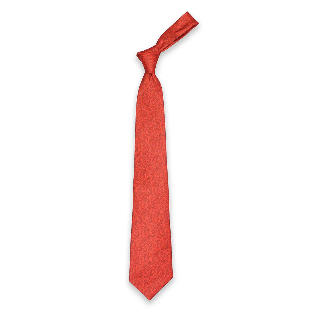 Peluche Scarlet Blossom Red Broad Neck Tie & Pocket Square Set for Men