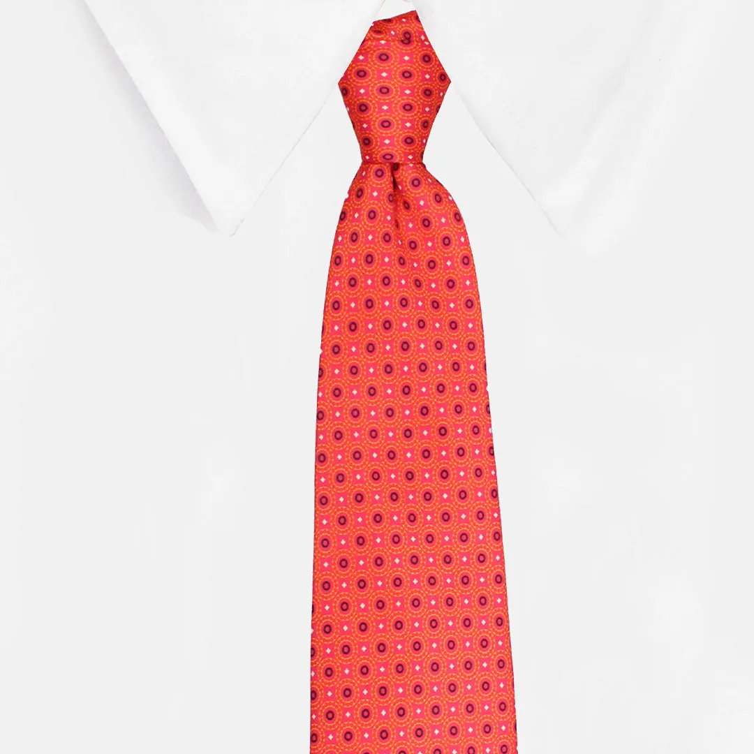 Peluche Tangerine Speckles Pink Broad Neck Tie & Pocket Square Set for Men