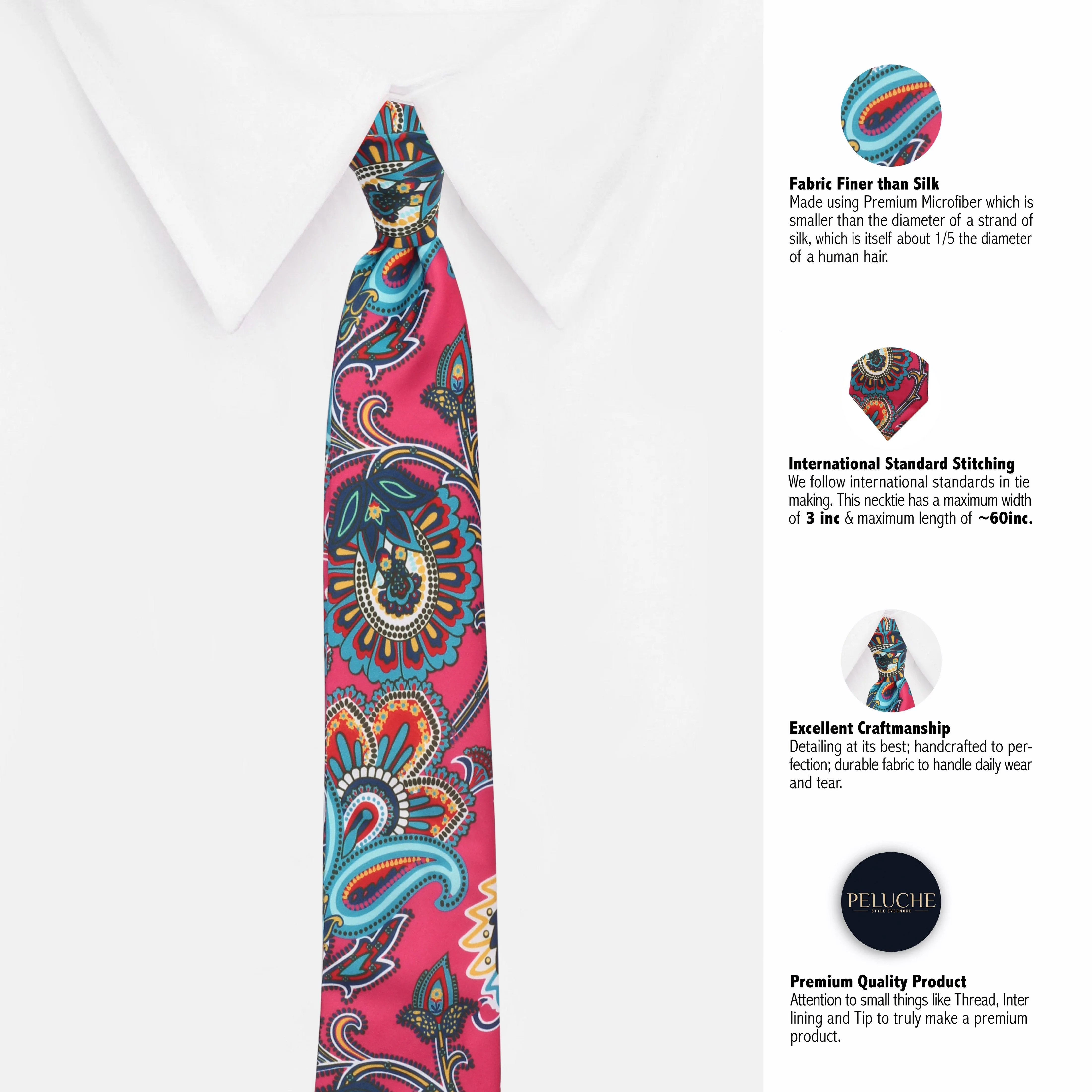 Peluche The Bewildering Flower Microfiber Necktie For Men