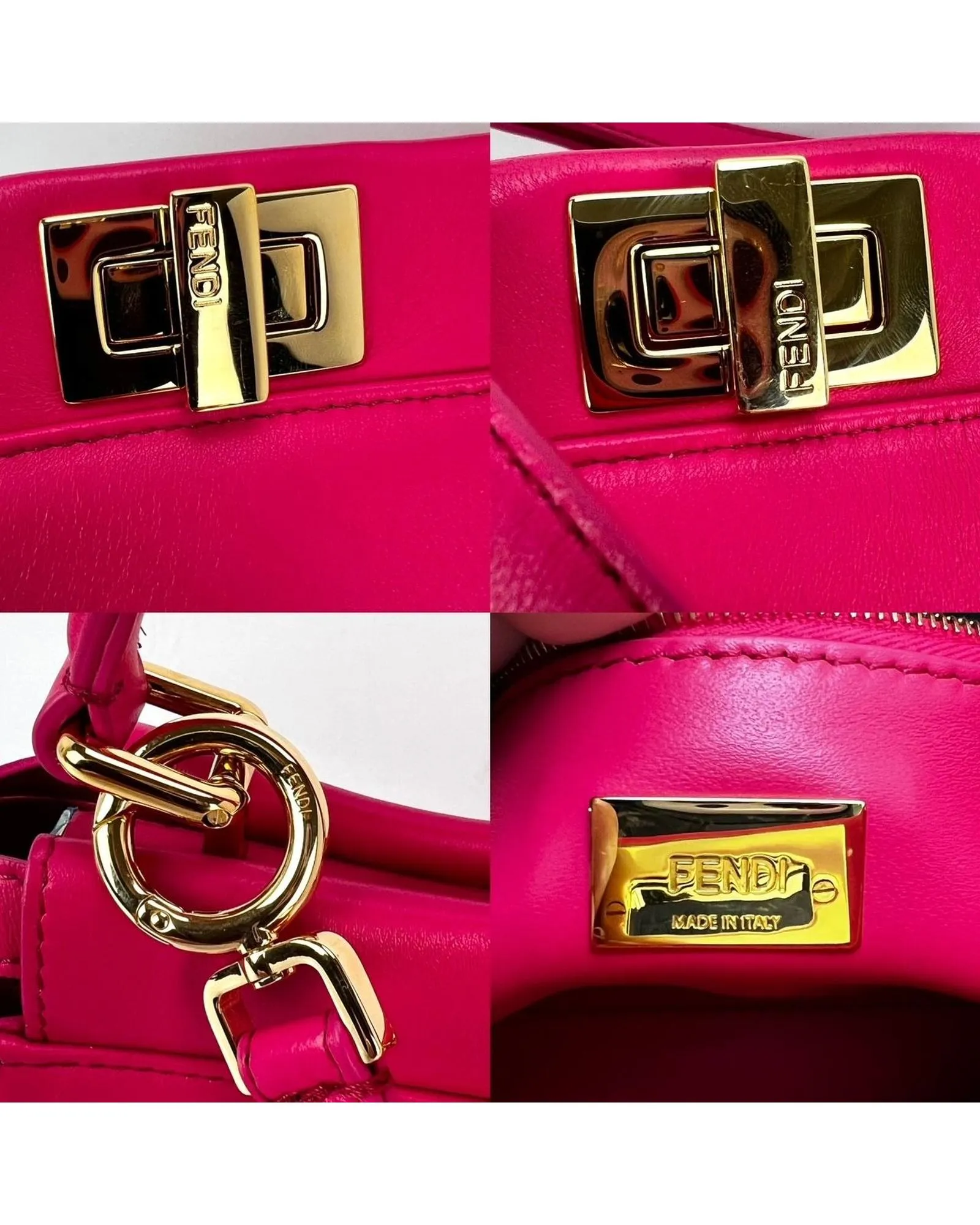 Pink Leather Mini Hand Shoulder Bag by Fendi