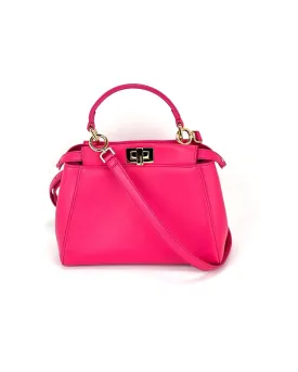 Pink Leather Mini Hand Shoulder Bag by Fendi