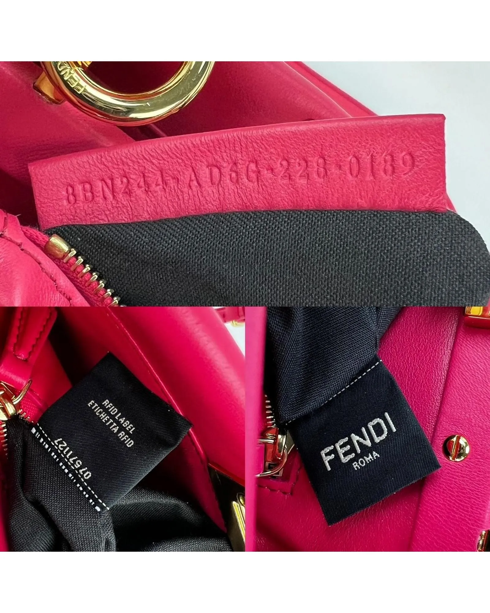 Pink Leather Mini Hand Shoulder Bag by Fendi