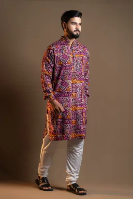 PRINTED MULTICOLOUR KURTA PAJAMA