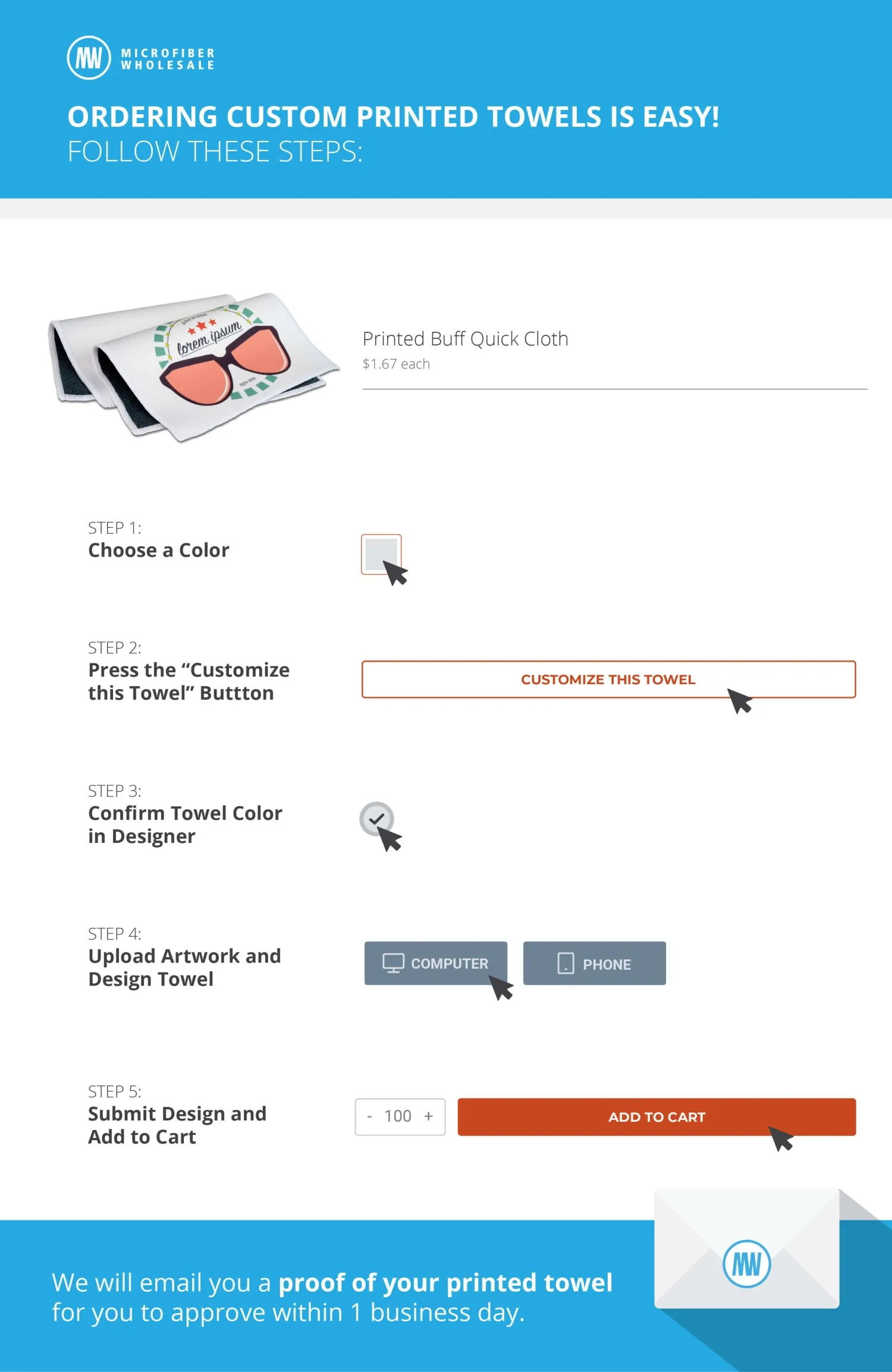 Printed MW Quick Screen & Eyeglass Cleaning Cloths