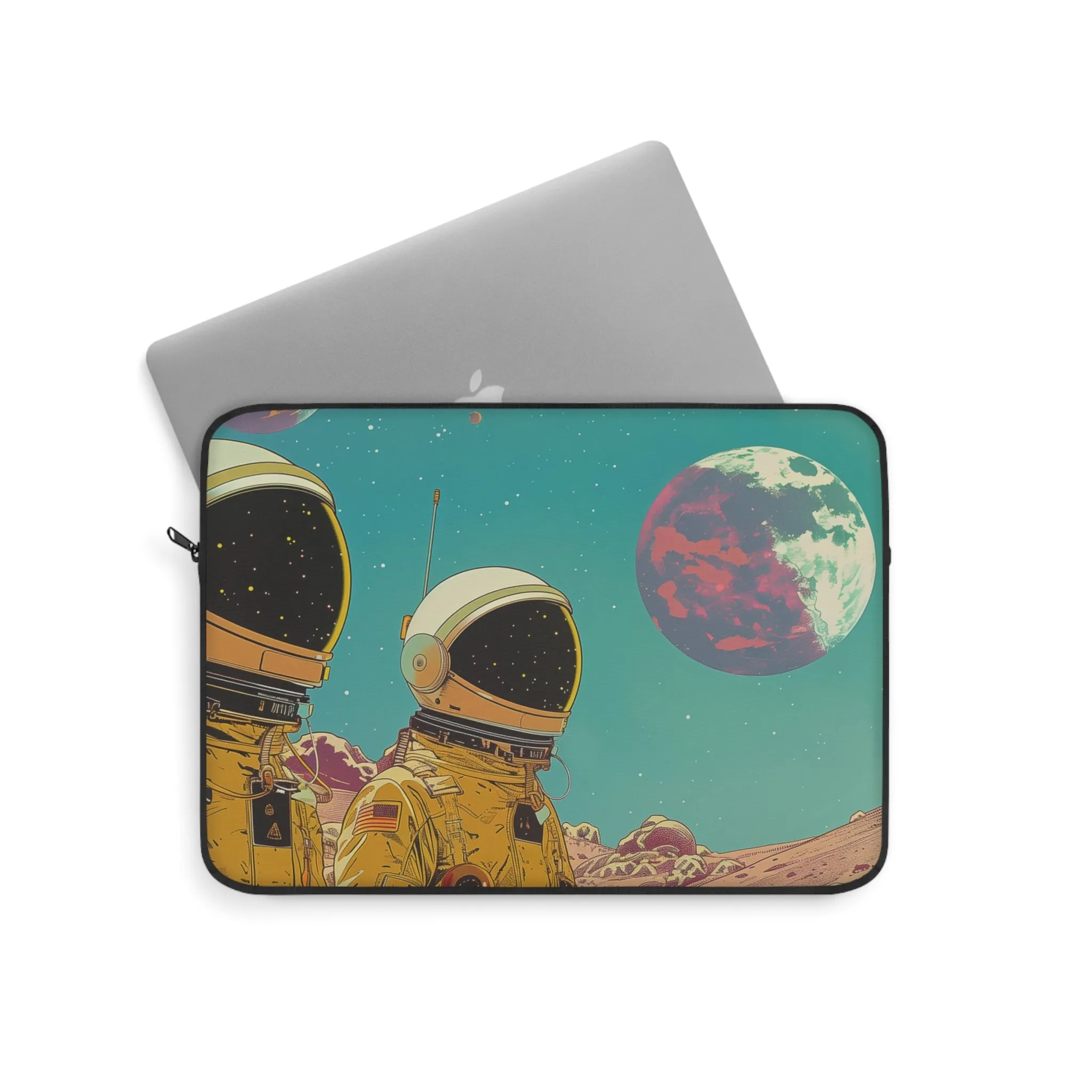 Retro Astronauts in Space Laptop Sleeve