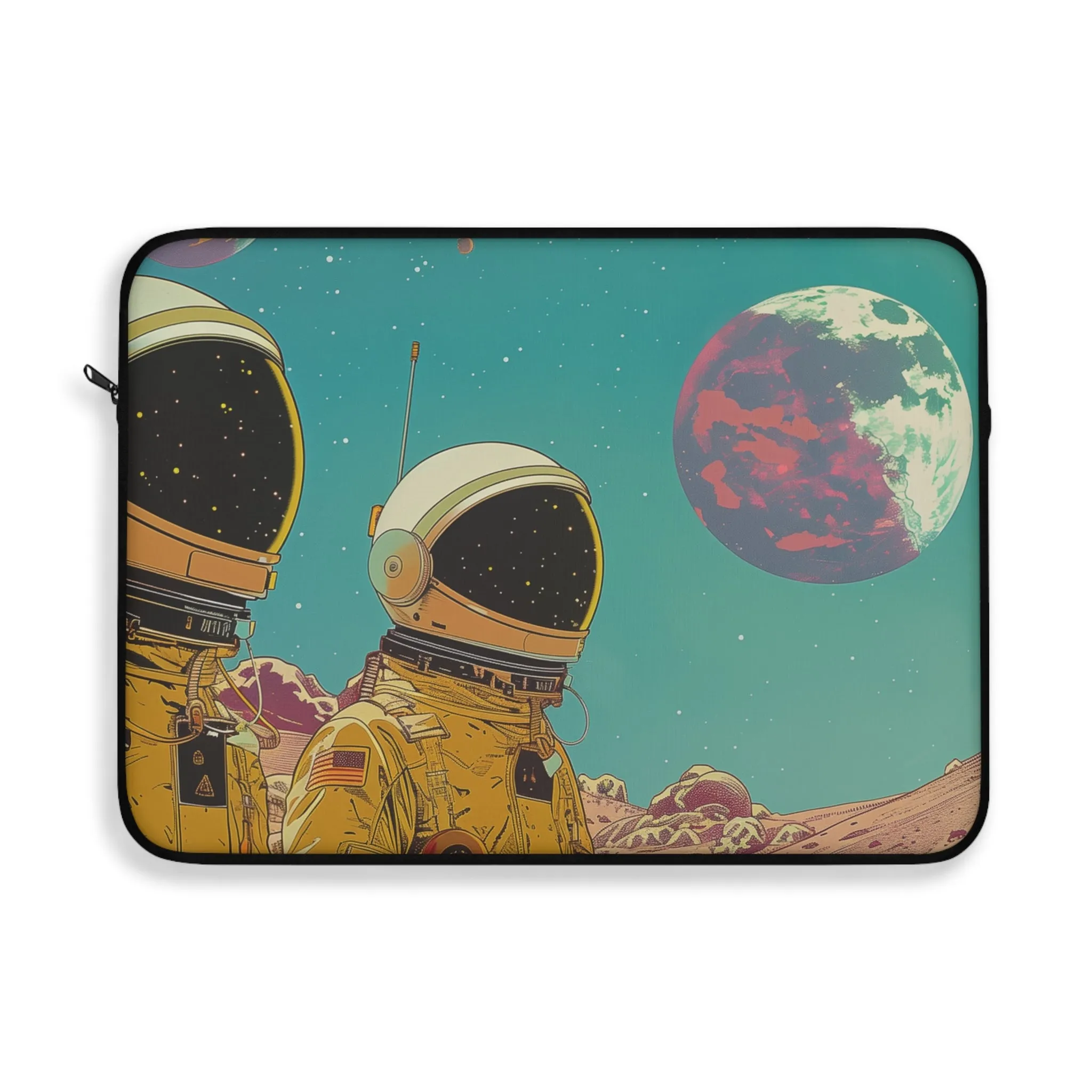 Retro Astronauts in Space Laptop Sleeve