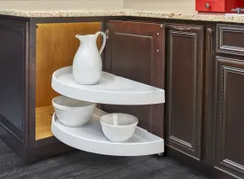 Rev-A-Shelf Polymer 33" Pivot and Slide Half Moon 2-Shelf Organizer for Blind Corner Cabinets 6882-33-11-570