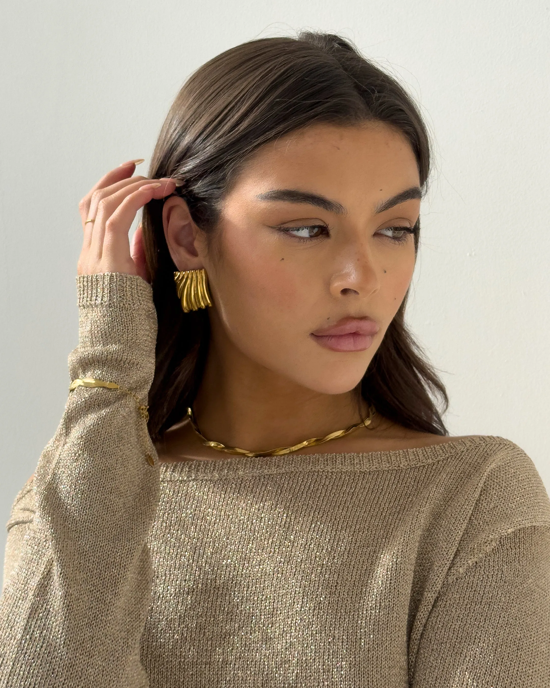 RIPPLE EARRINGS GOLD