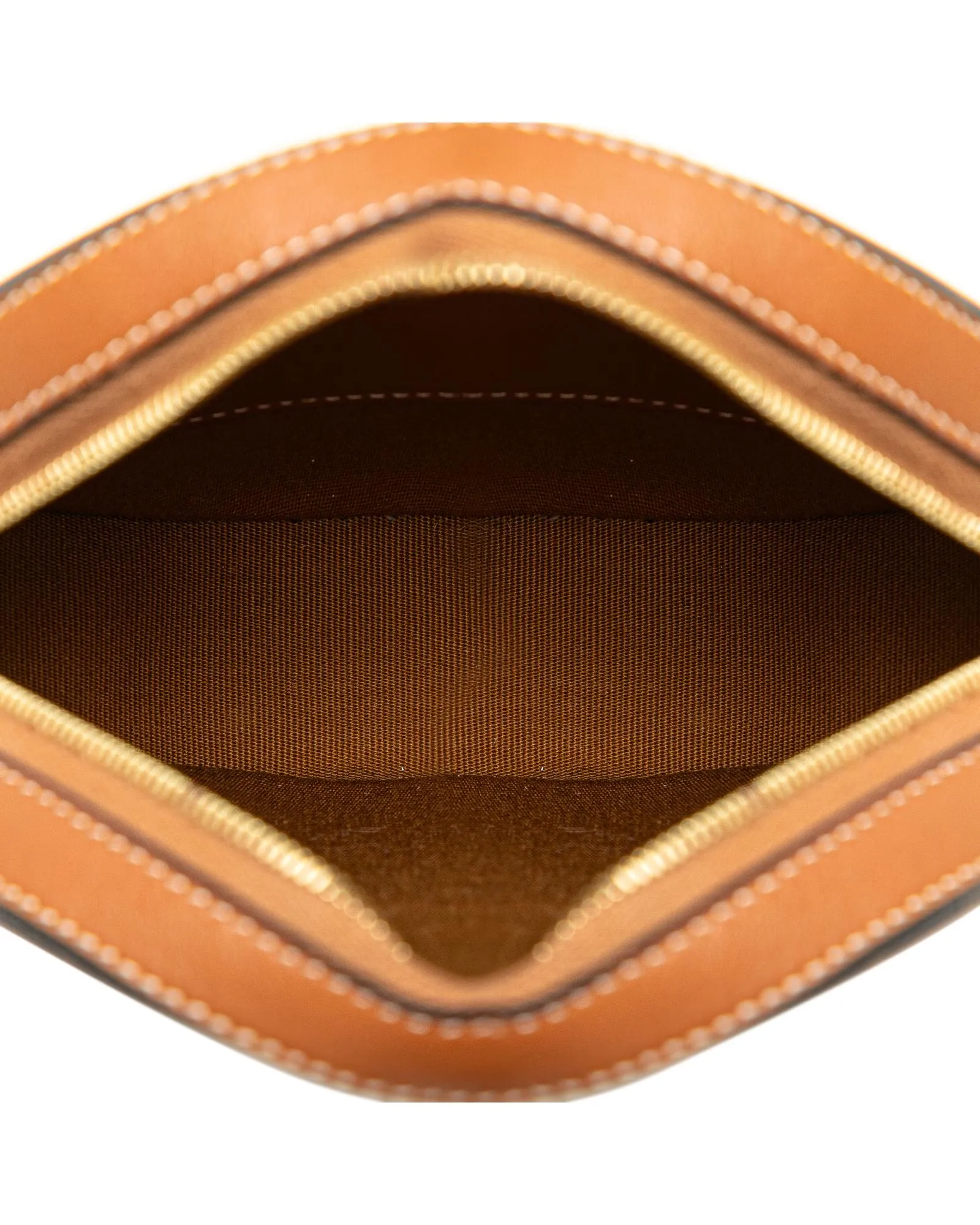 Round Purse with Leather Trim and Adjustable Strap