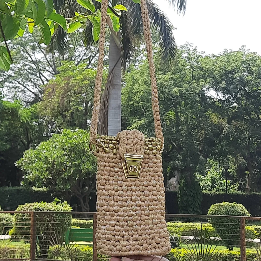 Shiroli Handmade Metallic Mobile Phone Bag