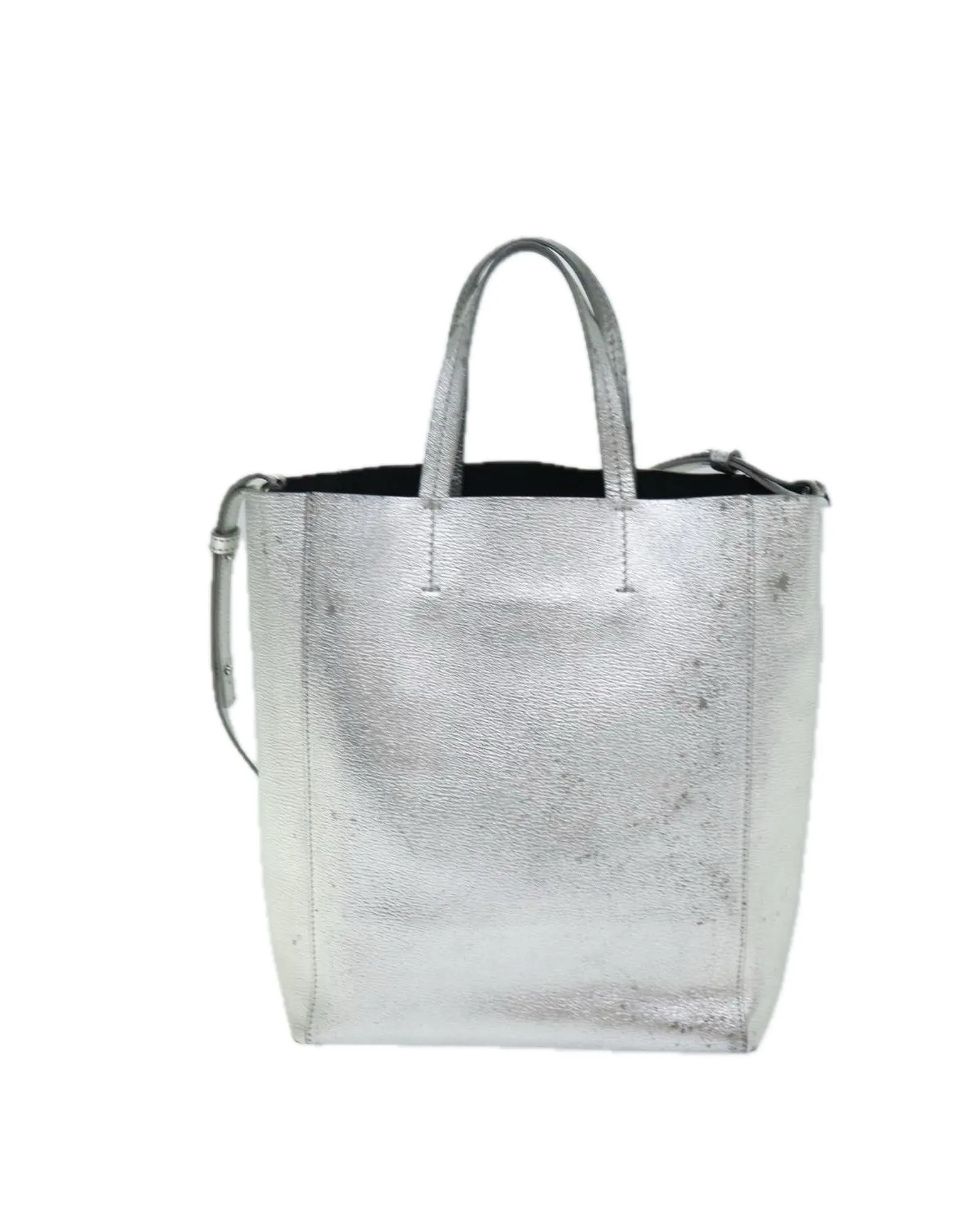 Silver Leather 2way Hand Bag by Celine - Authentic