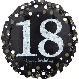 Sparkling Black 18th Foil Balloon