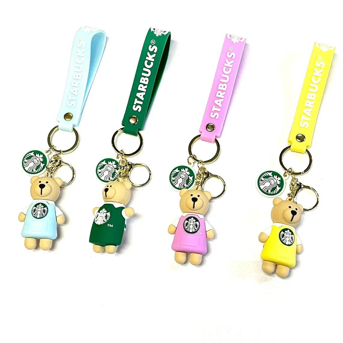 Star Bucks Bear Pink Girl | Silicone Lanyard | Keychain