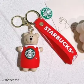 Star Bucks Bear Red | Silicone Lanyard | Keychain