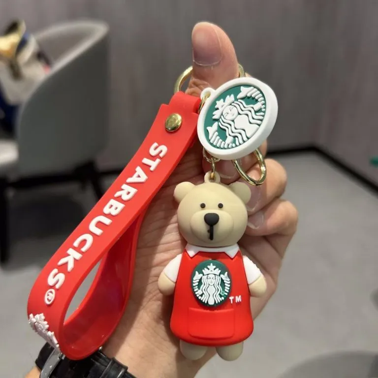 Star Bucks Bear Red | Silicone Lanyard | Keychain