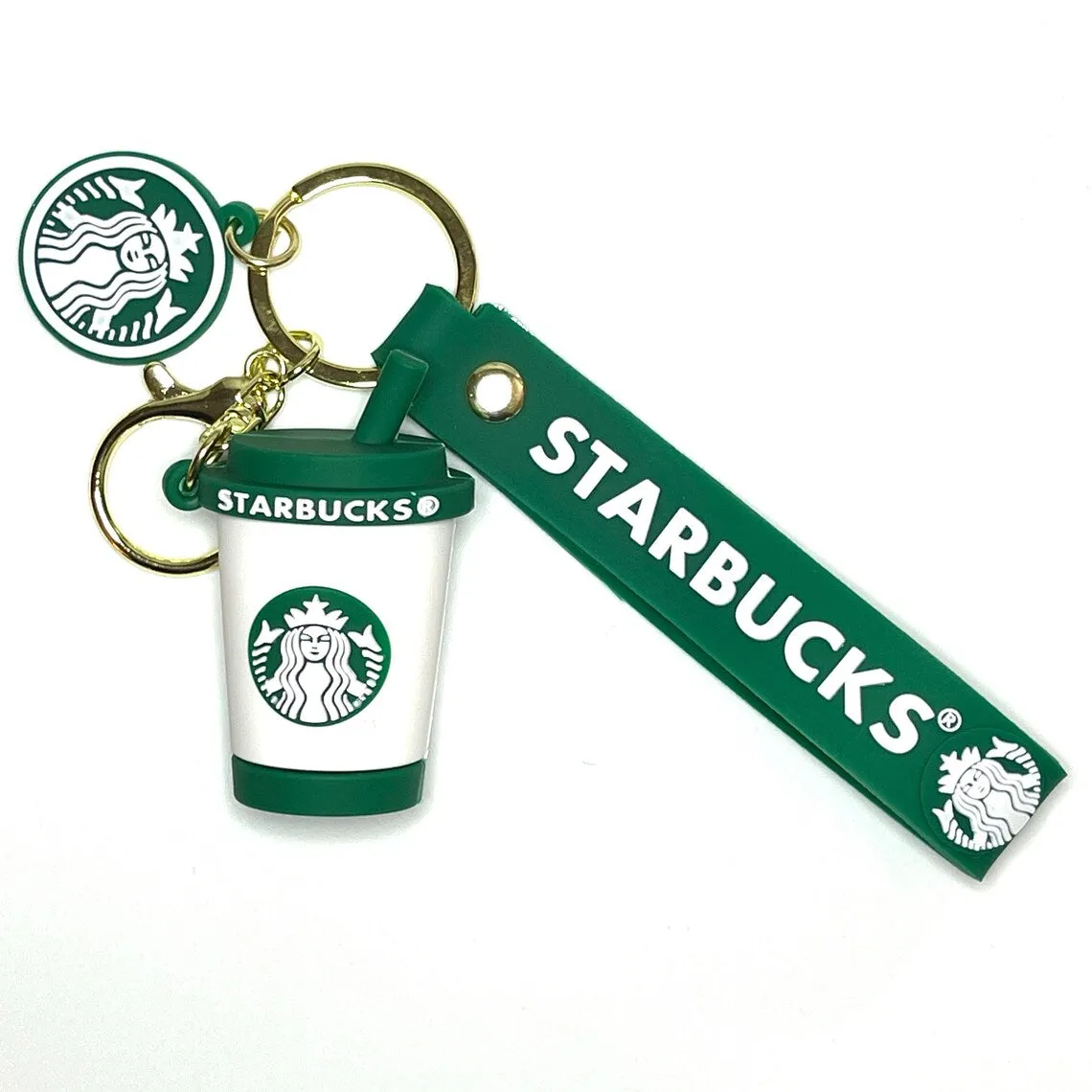 Star Bucks Coffee White Mug | Silicone Lanyard | Keychain