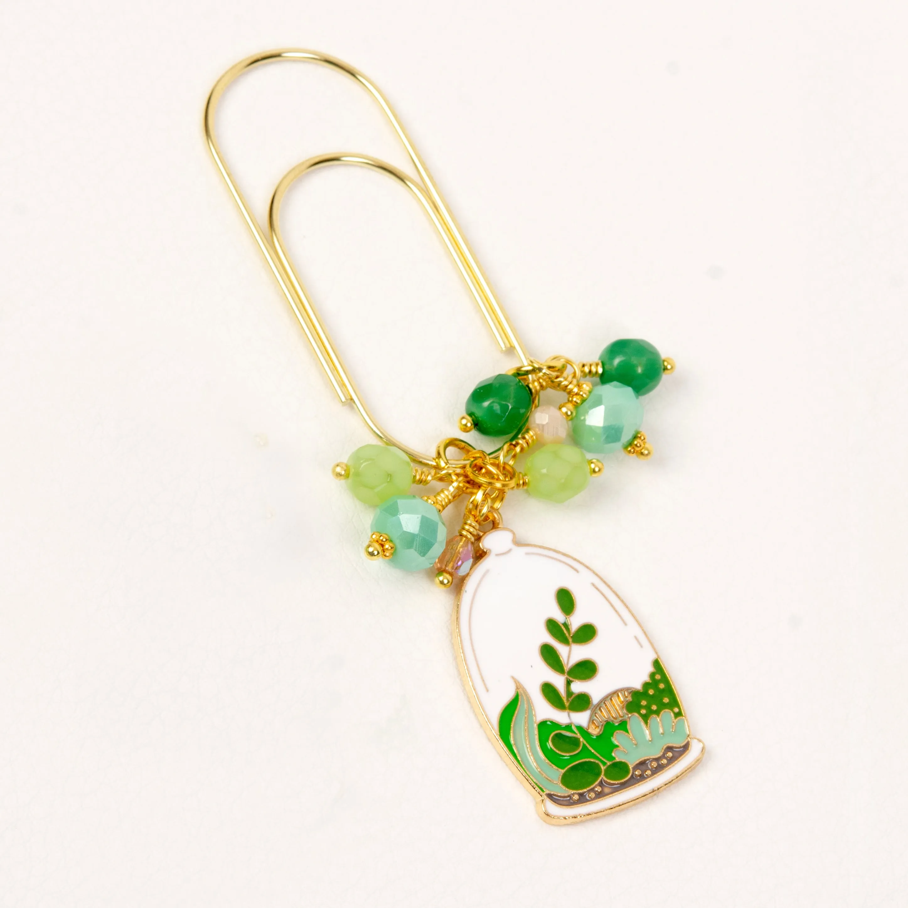 Succulent Terrarium Dangle Clip or Charm