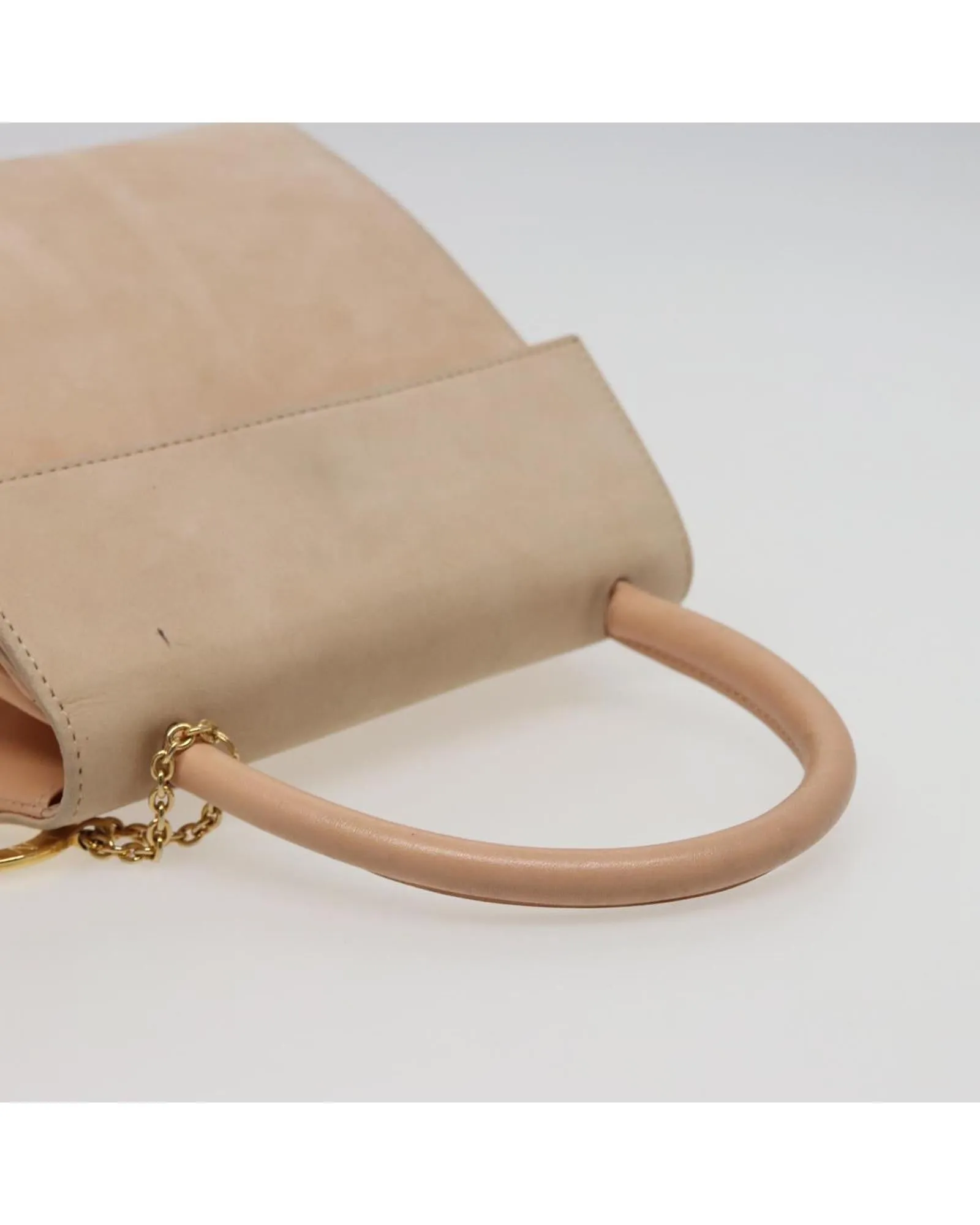 Suede Hand Bag with Charm Detailing