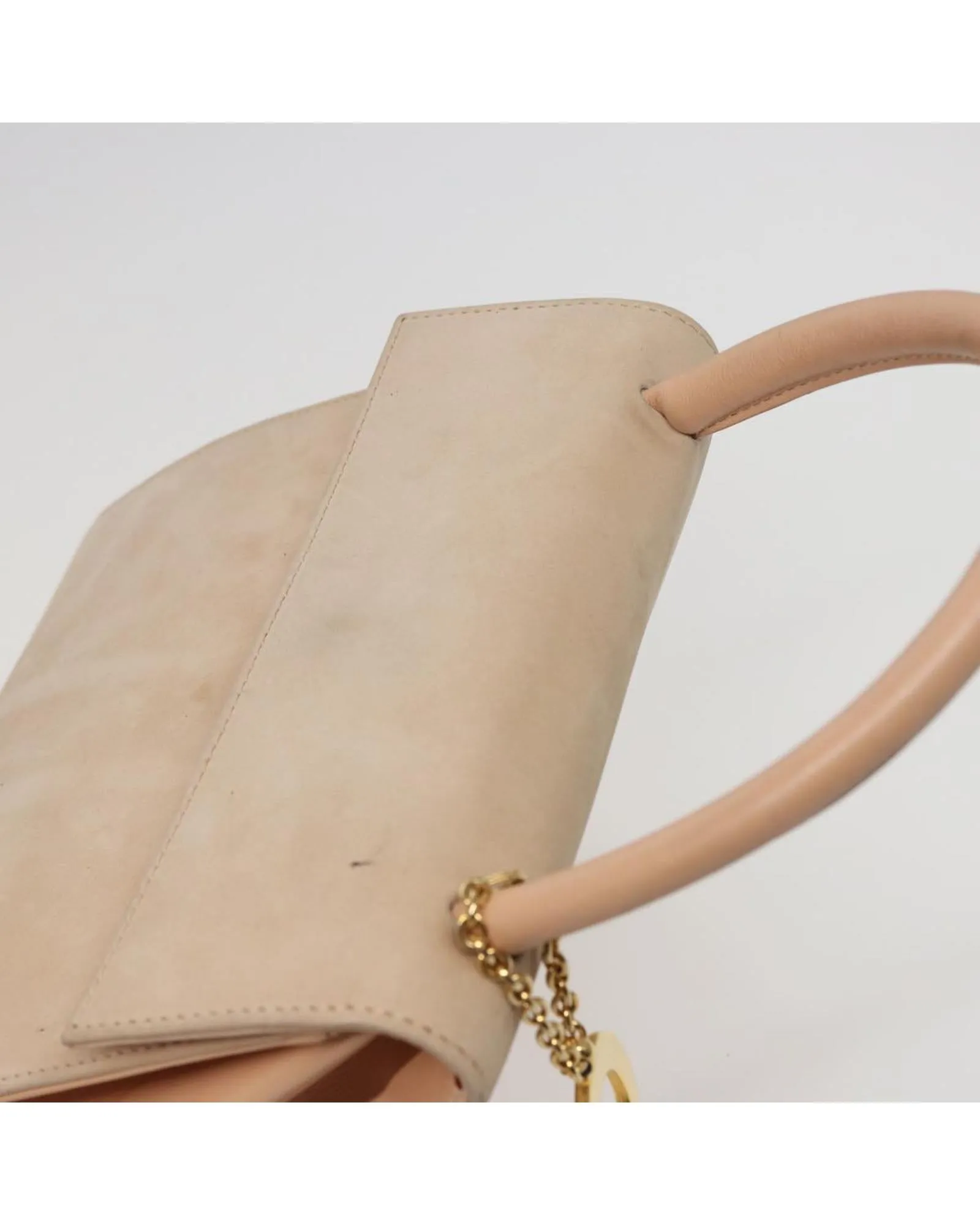 Suede Hand Bag with Charm Detailing