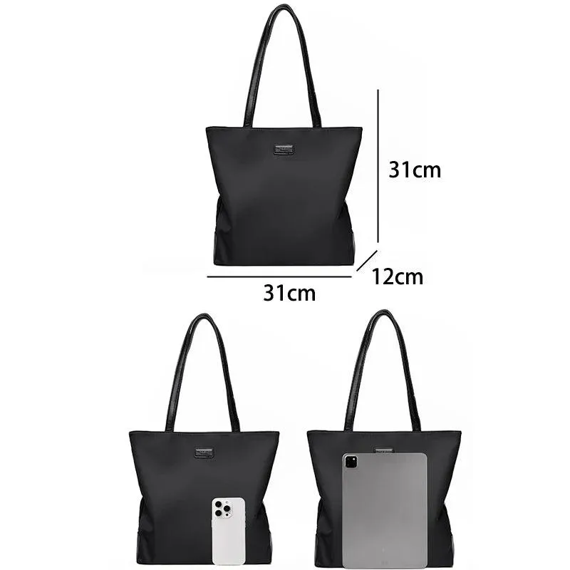 Tote Handbags Large Waterproof Oxford Fabric Zipper Double Handles Purse