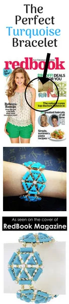 Turquoise & Crystal Hexagon Bracelet