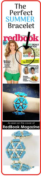 Turquoise & Crystal Hexagon Bracelet