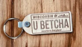 U Betcha Handmade Wood Keychain