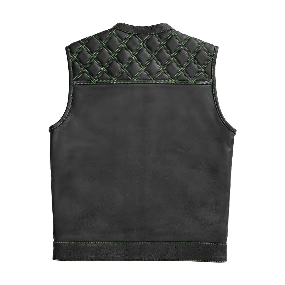 Whaler Green - Men's Club Style Leather Vest (Limited Edition)