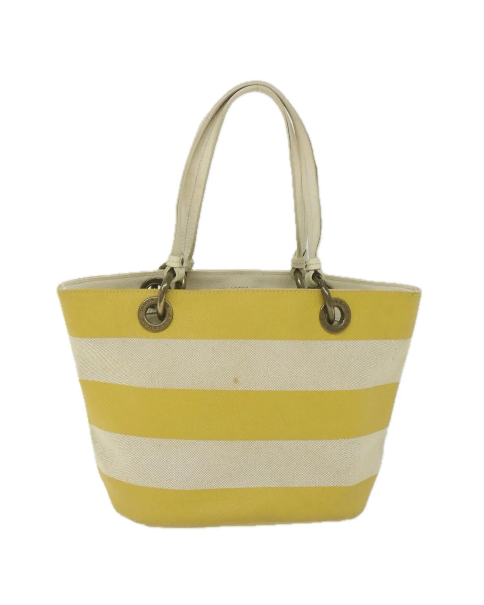 Yellow Canvas Tote Bag with Multiple Pockets - Pre-owned