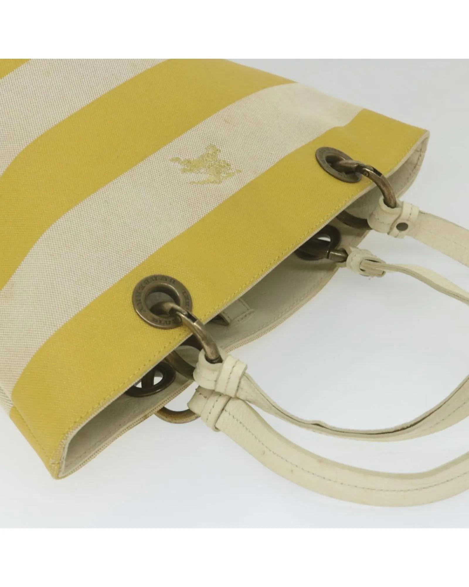 Yellow Canvas Tote Bag with Multiple Pockets - Pre-owned