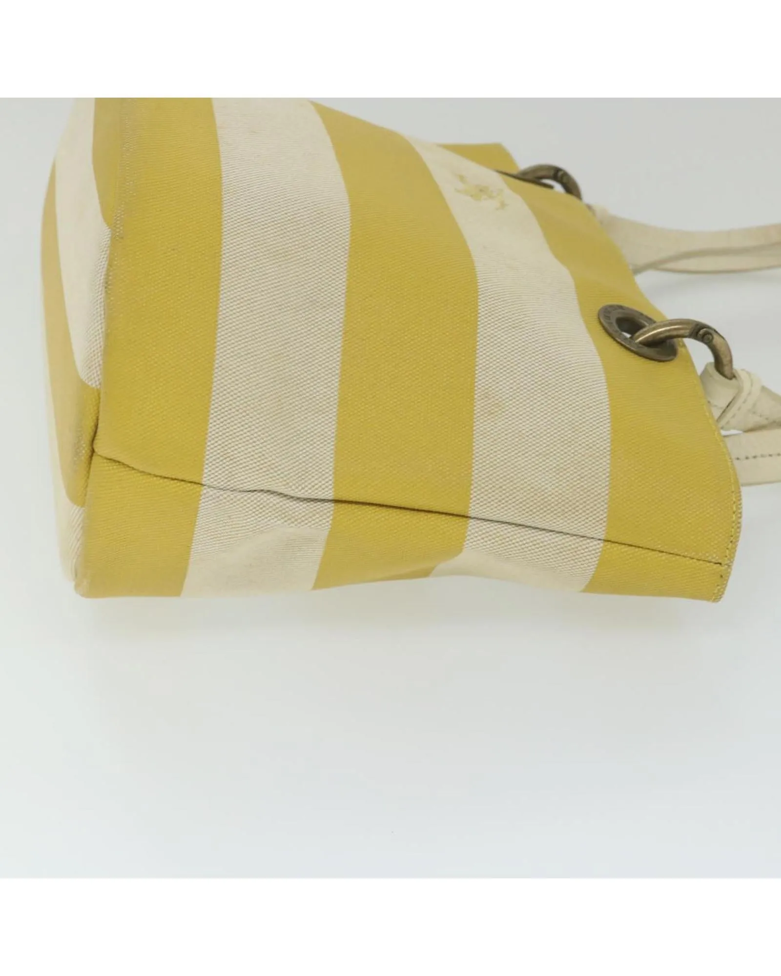 Yellow Canvas Tote Bag with Multiple Pockets - Pre-owned