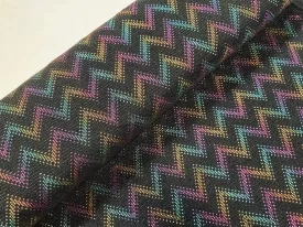 Zig Zag Rainbow Metallic Stretch Knit